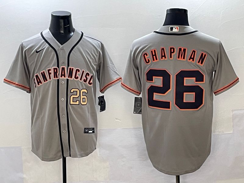 Men San Francisco Giants #26 Chapman Grey Game Nike 2025 MLB Jersey style 33